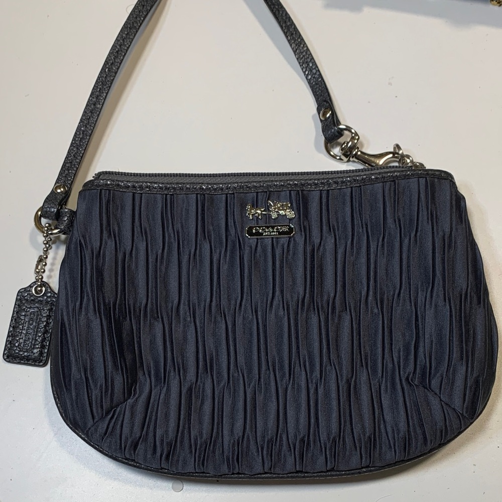 Coach Textured Black Wristlet